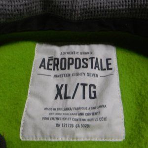 Lime green Aeropostale full zip up hooded jacket, Size XL